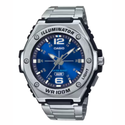 Casio General MWA-100HD-2AV Silver Stainless Steel Band Men Watch